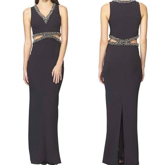 SemSem Dana Black Cut-Out Embellished Gown - Picture 15 of 16